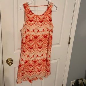 red patterned spring dress
